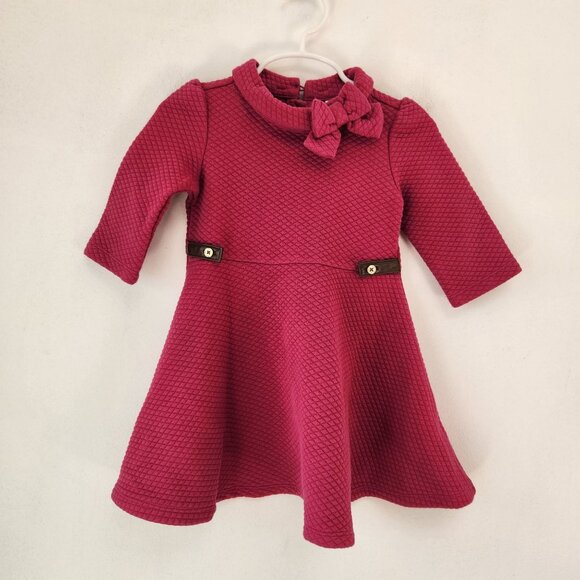 NWOT Janie and Jack Pink Dress Long Sleeve Quilted Special Occasion Toddler 2T